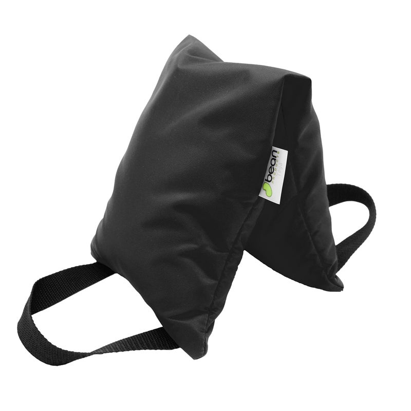 Bean Products Yoga Sand Bags for Working Out - Reinforced Nylon Fabric Exercise Weight Bag with Double Handles for Secure Grip - Weighted Fitness Equipment for Yoga, Pilates & Training - Made in USA, Black - Image 1